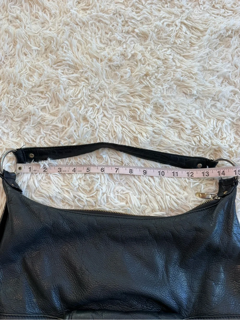 Michael Kors Black Pebbled Leather Hobo Shoulder Bag Gold Hardware